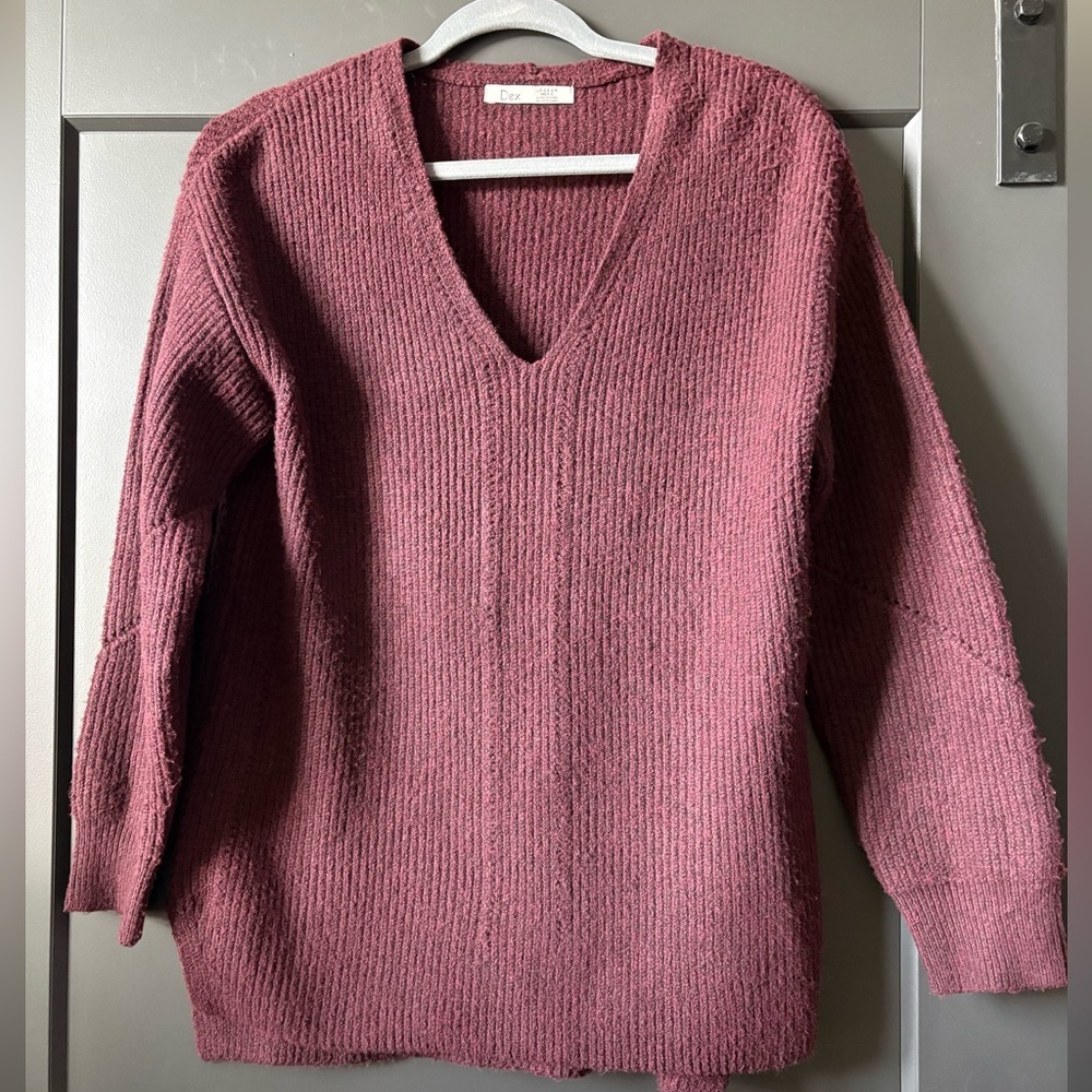 Dex V-Neck Sweater - Mauve